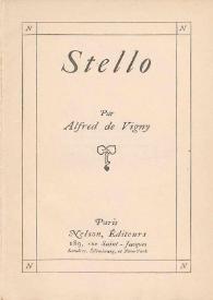 Stello / par Alfred de Vigny | Biblioteca Virtual Miguel de Cervantes