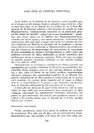 Diez años de Cultura Hispánica / Alfredo Sánchez Bella | Biblioteca Virtual Miguel de Cervantes