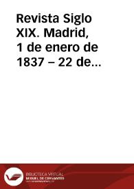 Revista Siglo XIX. Madrid, 1 de enero de 1837 – 22 de marzo de 1838 [Selección de ilustraciones]  | Biblioteca Virtual Miguel de Cervantes