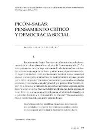 Picón-Salas: pensamiento crítico y democracia social / Javier Lasarte | Biblioteca Virtual Miguel de Cervantes