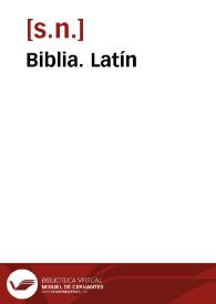 Biblia. Latín | Biblioteca Virtual Miguel de Cervantes