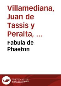 Fabula de Phaeton | Biblioteca Virtual Miguel de Cervantes