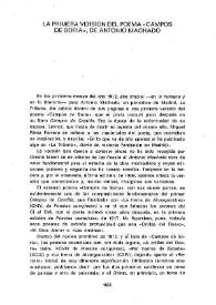 La primera versión del poema "Campos de Soria",  de Antonio Machado / Carlos Beceiro | Biblioteca Virtual Miguel de Cervantes