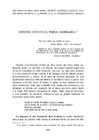 Antonio Machado, poeta simbolista / José María Bermejo | Biblioteca Virtual Miguel de Cervantes