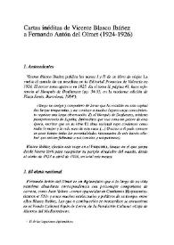 Cartas inéditas de Vicente Blasco Ibáñez a Fernando Antón del Olmet (1924-1926) / José Luis Molina Martínez | Biblioteca Virtual Miguel de Cervantes