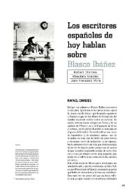 Los escritores españoles de hoy hablan sobre Blasco Ibáñez / Rafael Chirbes, Almudena Grandes, Joan Francesc Mira | Biblioteca Virtual Miguel de Cervantes