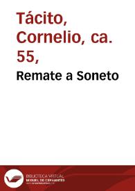 Remate a Soneto | Biblioteca Virtual Miguel de Cervantes