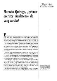 Horacio Quiroga, ¿primer escritor rioplatense de vanguardia? / Eduardo Romano | Biblioteca Virtual Miguel de Cervantes