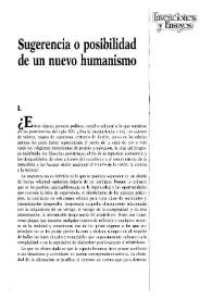 Sugerencia o posibilidad de un nuevo humanismo / Eduardo Tijeras | Biblioteca Virtual Miguel de Cervantes