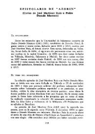 Epistolario de "Azorín" (Cartas de José Martínez Ruiz a Pedro Dorado Montero) / Luis S. Granjel | Biblioteca Virtual Miguel de Cervantes