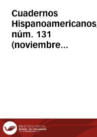 Cuadernos Hispanoamericanos, núm. 131 (noviembre 1960). Sección notas | Biblioteca Virtual Miguel de Cervantes