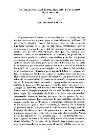 La filosofía hispanoamericana y su ritmo asincrónico / por José Perdomo García | Biblioteca Virtual Miguel de Cervantes