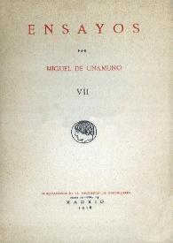 Ensayos. Tomo VII / por Miguel de Unamuno | Biblioteca Virtual Miguel de Cervantes