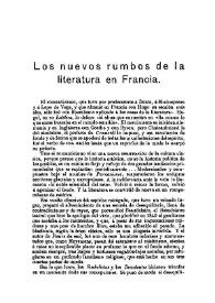 Los nuevos rumbos de la literatura en Francia / Manuel Ugarte | Biblioteca Virtual Miguel de Cervantes