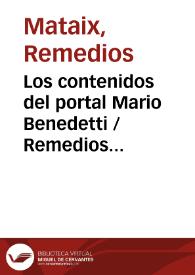 Los contenidos del portal Mario Benedetti / Remedios Mataix | Biblioteca Virtual Miguel de Cervantes
