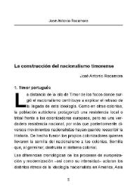 La construcción del nacionalismo timorense / José Antonio Rocamora Rocamora | Biblioteca Virtual Miguel de Cervantes