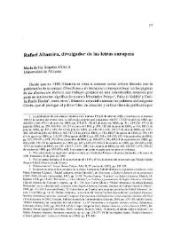 Rafael Altamira, divulgador de las letras europeas / María de los Ángeles Ayala | Biblioteca Virtual Miguel de Cervantes