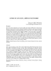 Giner de los Ríos, crítico literario / Joaquín Juan Penalva | Biblioteca Virtual Miguel de Cervantes