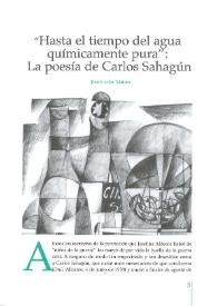 "Hasta el tiempo del agua químicamente pura": La poesía de Carlos Sahagún / José-Carlos Mainer | Biblioteca Virtual Miguel de Cervantes