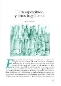 El desapercibido y otros fragmentos / Antonio Cabrera | Biblioteca Virtual Miguel de Cervantes