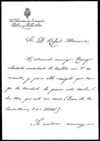 Carta de C. A. a Rafael Altamira. Madrid, 15 de abril de 1910  | Biblioteca Virtual Miguel de Cervantes