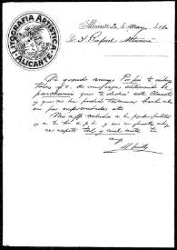 Carta de H. Guillén a Rafael Altamira. Alicante, 20 de mayo de 1910 | Biblioteca Virtual Miguel de Cervantes