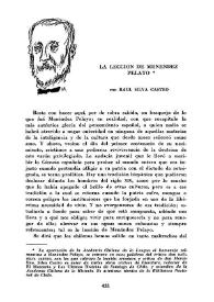 La lección de Menéndez Pelayo / por Raúl Silva Castro | Biblioteca Virtual Miguel de Cervantes