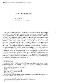 Le roi philosophe / Gérard Dufour | Biblioteca Virtual Miguel de Cervantes