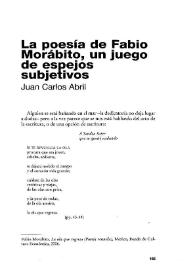 La poesía de Fabio Morábito, un juego de espejos subjetivos / Juan Carlos Abril | Biblioteca Virtual Miguel de Cervantes