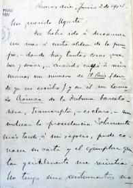 Carta de Ricardo Rojas a Manuel Ugarte. Buenos Aires, 2 de junio de 1904 | Biblioteca Virtual Miguel de Cervantes