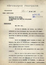 Carta de [Marius] Moutet a Carlos Esplá. París, 21 de mayo de 1931 | Biblioteca Virtual Miguel de Cervantes