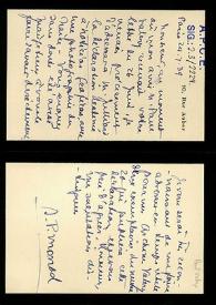 Carta de A. P. Monad a Carlos Esplá. París, 24 de julio de 1939 | Biblioteca Virtual Miguel de Cervantes