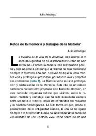 Memoria, memoria histórica e historiografía. Precisión conceptual y uso por el historiador / Julio Aróstegui Sánchez | Biblioteca Virtual Miguel de Cervantes
