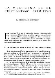 La medicina en el cristianismo primitivo / por Pedro Laín Entralgo | Biblioteca Virtual Miguel de Cervantes