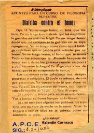 Diatriba contra el honor / Valentín Carrasco | Biblioteca Virtual Miguel de Cervantes