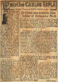 De cómo una anexión hizo jubilar al Embajador Perth / Carlos Esplá | Biblioteca Virtual Miguel de Cervantes