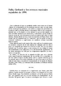 Falla, Gerhardt y los estrenos musicales españoles de 1996 / Leopoldo Hontañón | Biblioteca Virtual Miguel de Cervantes