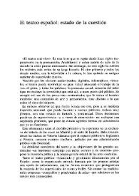 El teatro español: estado de la cuestión / Roma Mahieu | Biblioteca Virtual Miguel de Cervantes