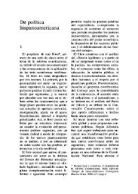 De política hispanoamericana / Pedro Pérez Herrero | Biblioteca Virtual Miguel de Cervantes