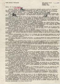 Carta de José Antonio Balbontín a Juan Negrín. Londres, 1 de diciembre 1941 | Biblioteca Virtual Miguel de Cervantes