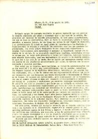 Carta del PSOE y la UGT a Juan Negrín. México D. F., 8 de agosto de 1945 | Biblioteca Virtual Miguel de Cervantes