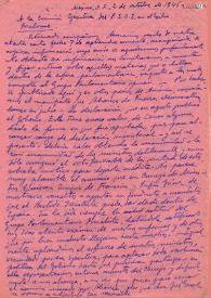 Carta de Amador Fernández a la Comisión Ejecutiva del PSOE de Toulouse. México D. F., 2 de octubre de 1946 | Biblioteca Virtual Miguel de Cervantes