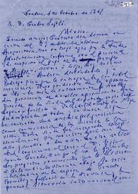 Carta de Indalecio Prieto a Carlos Esplá. Londres, 4 de octubre de 1947 | Biblioteca Virtual Miguel de Cervantes
