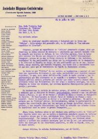 Carta de Jesús González Malo y Alberto Uriarte a Victoria Kent. Nueva York, 24 de junio de 1961 | Biblioteca Virtual Miguel de Cervantes