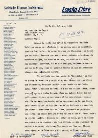 Carta de Agustín Carcagente, Alberto Uriarte y Jesús González Malo a Carlos Esplá. Nueva York, 21 de febrero de 1962 | Biblioteca Virtual Miguel de Cervantes