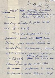 Carta de Carlos Esplá a Josep Tarradellas. 9 de febrero de 1964 | Biblioteca Virtual Miguel de Cervantes