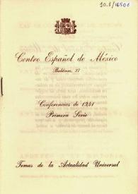 Centro Español de México : Conferencias de 1941 | Biblioteca Virtual Miguel de Cervantes