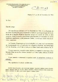 Carta de Bernardo Giner de los Ríos a Esplá sobre la conmemoración de la República. México, 25 de noviembre de 1963  | Biblioteca Virtual Miguel de Cervantes