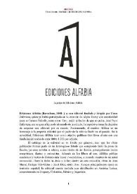 Ediciones Alfabia (Barcelona, 2008- ) [Semblanza] / Vicent Moreno | Biblioteca Virtual Miguel de Cervantes