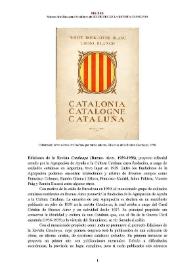 Ediciones de la Revista "Catalunya" (Buenos Aires, 1939-1956) [Semblanza] / Marcos Ariel Bruzzoni | Biblioteca Virtual Miguel de Cervantes